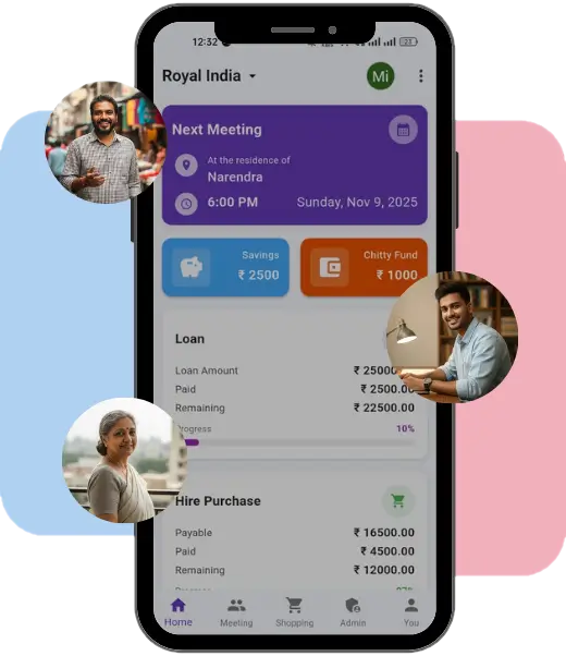 Group Connect SHG Management App on Smartphone